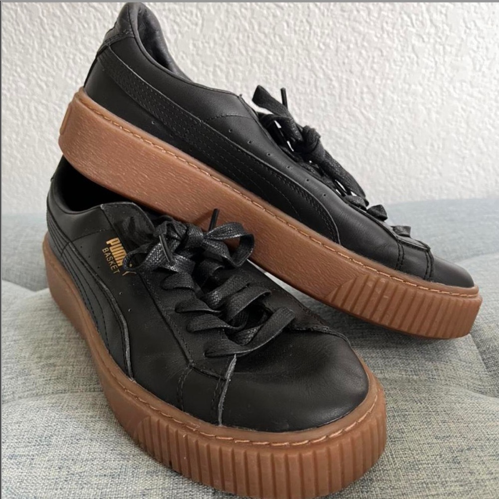 Black Puma Women’s Basket Platform Sneaker size 8.5